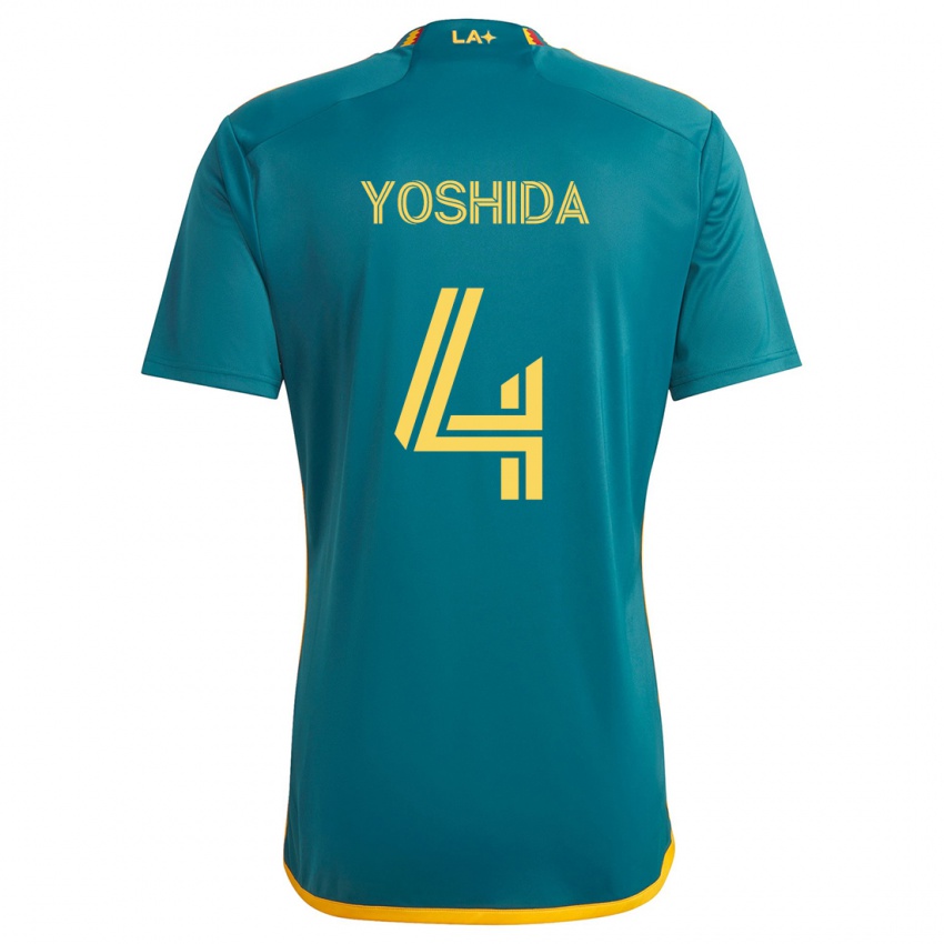 Niño Camiseta Maya Yoshida #4 Verde Amarillo 2ª Equipación 2024/25 La Camisa Perú