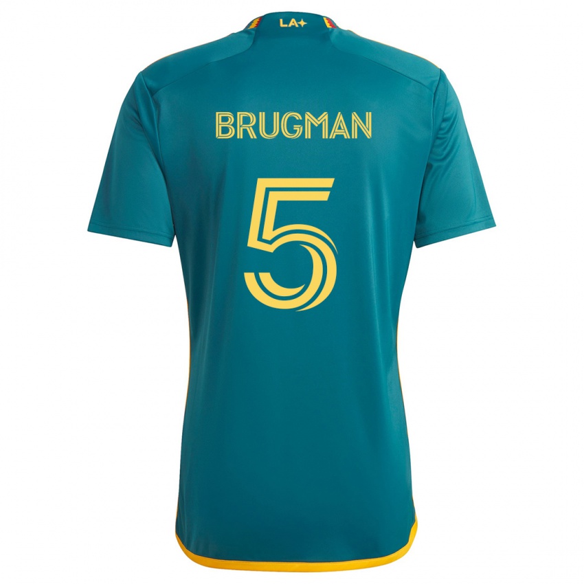 Niño Camiseta Gastón Brugman #5 Verde Amarillo 2ª Equipación 2024/25 La Camisa Perú