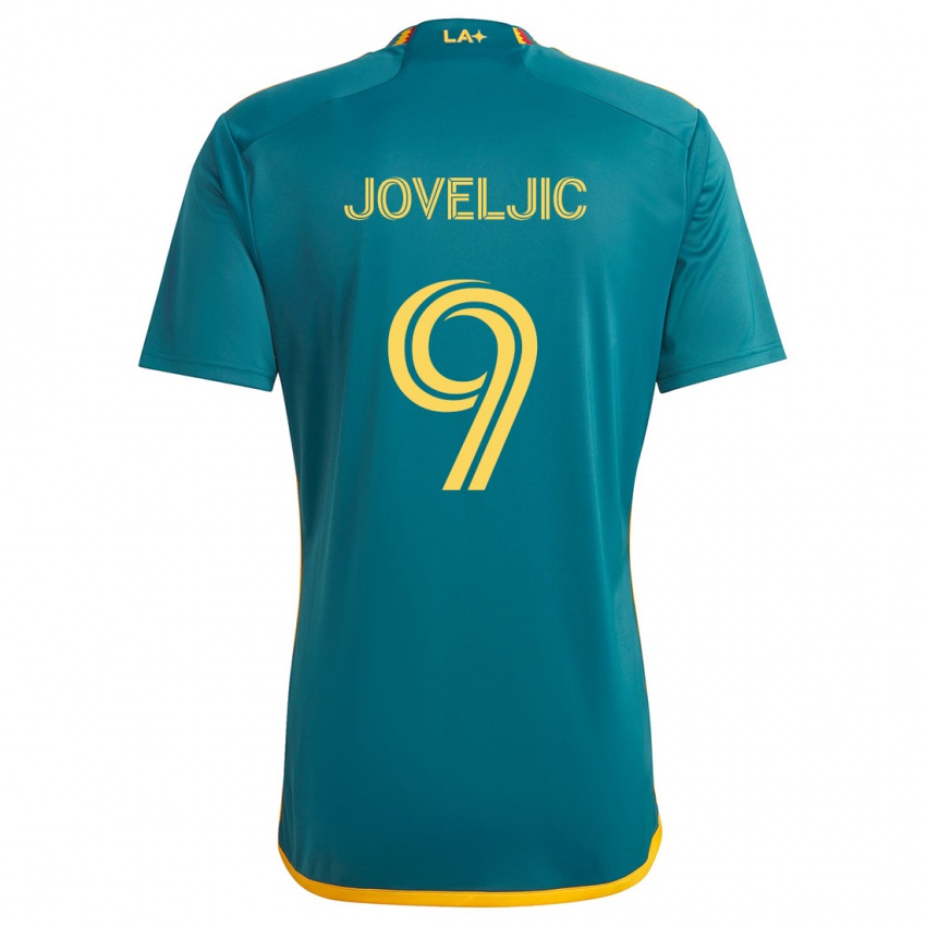 Niño Camiseta Dejan Joveljic #9 Verde Amarillo 2ª Equipación 2024/25 La Camisa Perú