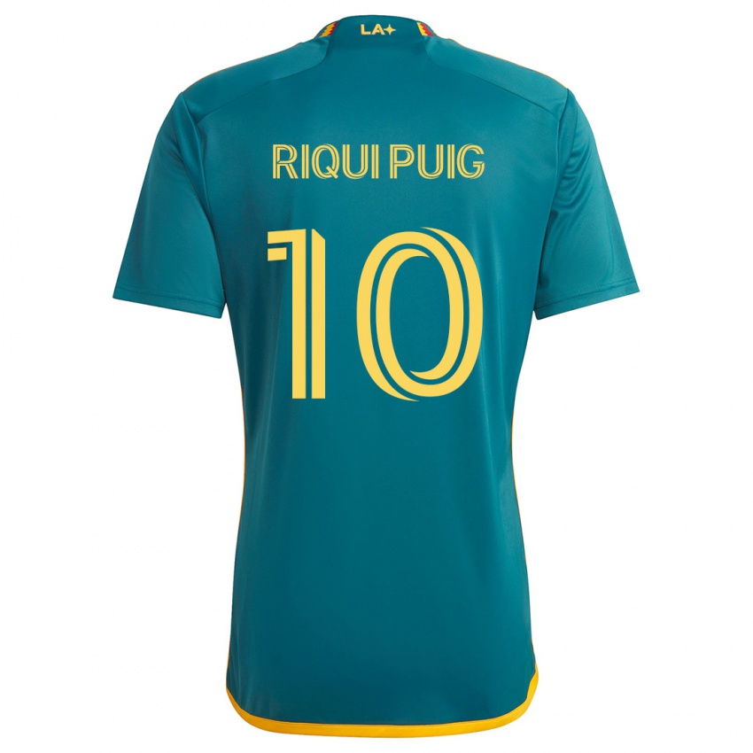 Niño Camiseta Riqui Puig #10 Verde Amarillo 2ª Equipación 2024/25 La Camisa Perú