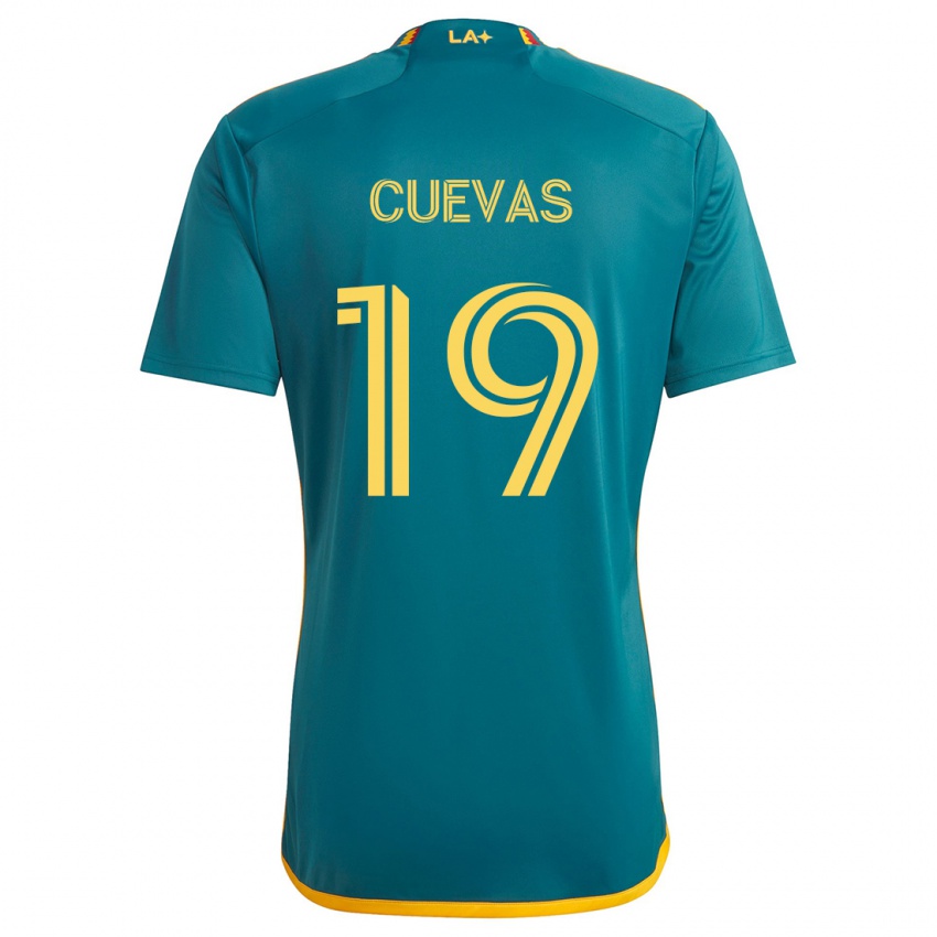 Niño Camiseta Mauricio Cuevas #19 Verde Amarillo 2ª Equipación 2024/25 La Camisa Perú