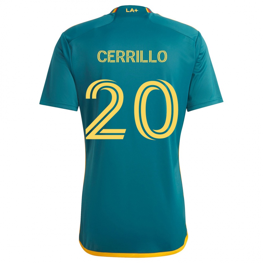 Niño Camiseta Edwin Cerrillo #20 Verde Amarillo 2ª Equipación 2024/25 La Camisa Perú