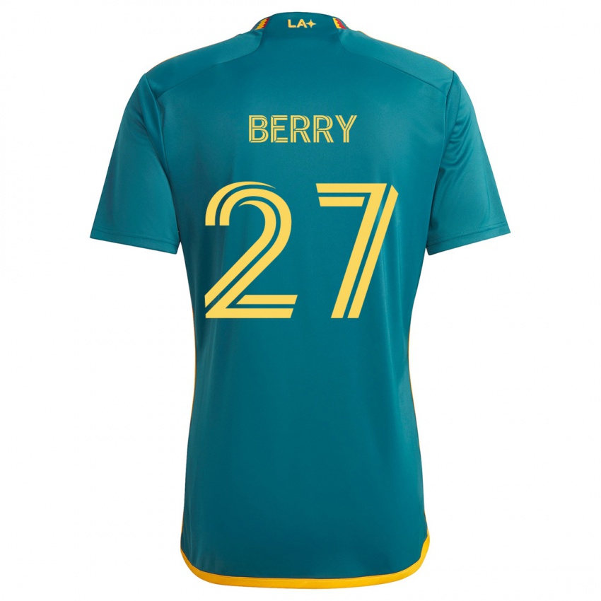 Niño Camiseta Miguel Berry #27 Verde Amarillo 2ª Equipación 2024/25 La Camisa Perú