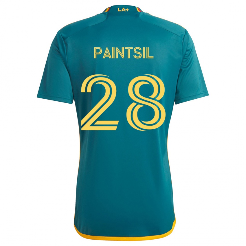 Niño Camiseta Joseph Paintsil #28 Verde Amarillo 2ª Equipación 2024/25 La Camisa Perú