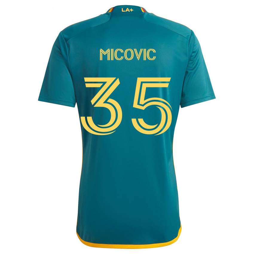 Niño Camiseta Novak Micovic #35 Verde Amarillo 2ª Equipación 2024/25 La Camisa Perú