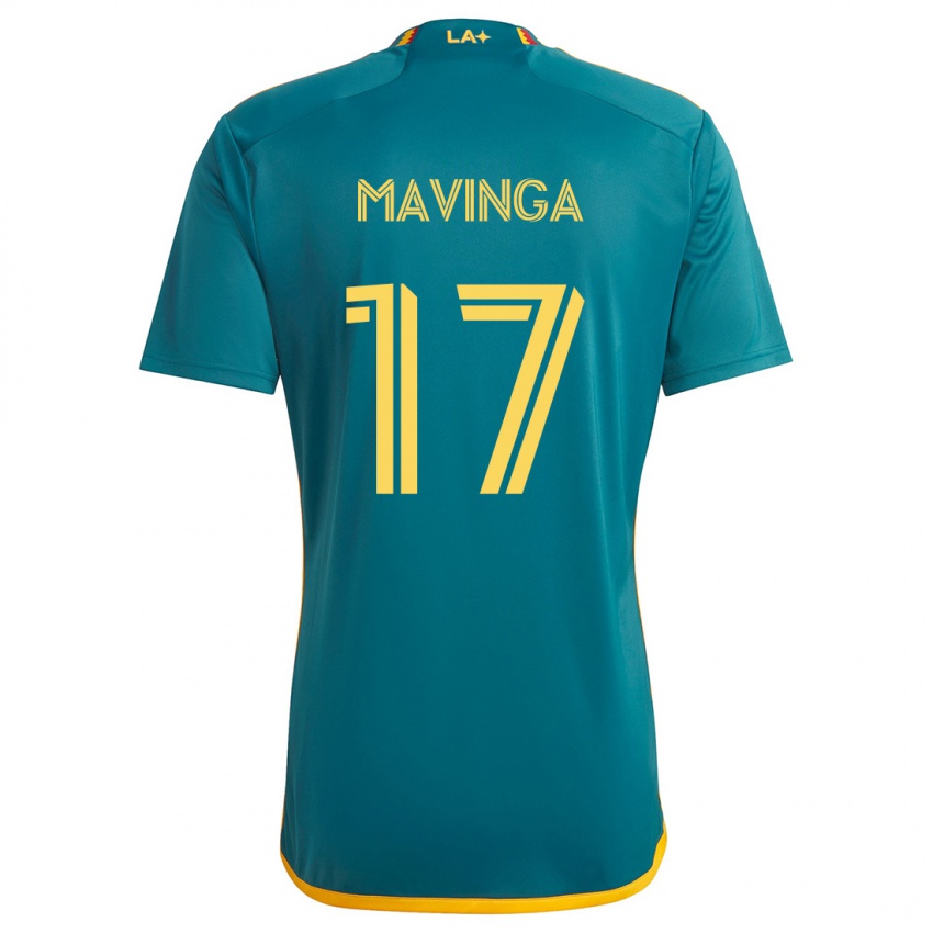 Niño Camiseta Chris Mavinga #17 Verde Amarillo 2ª Equipación 2024/25 La Camisa Perú