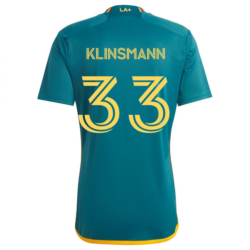 Niño Camiseta Jonathan Klinsmann #33 Verde Amarillo 2ª Equipación 2024/25 La Camisa Perú