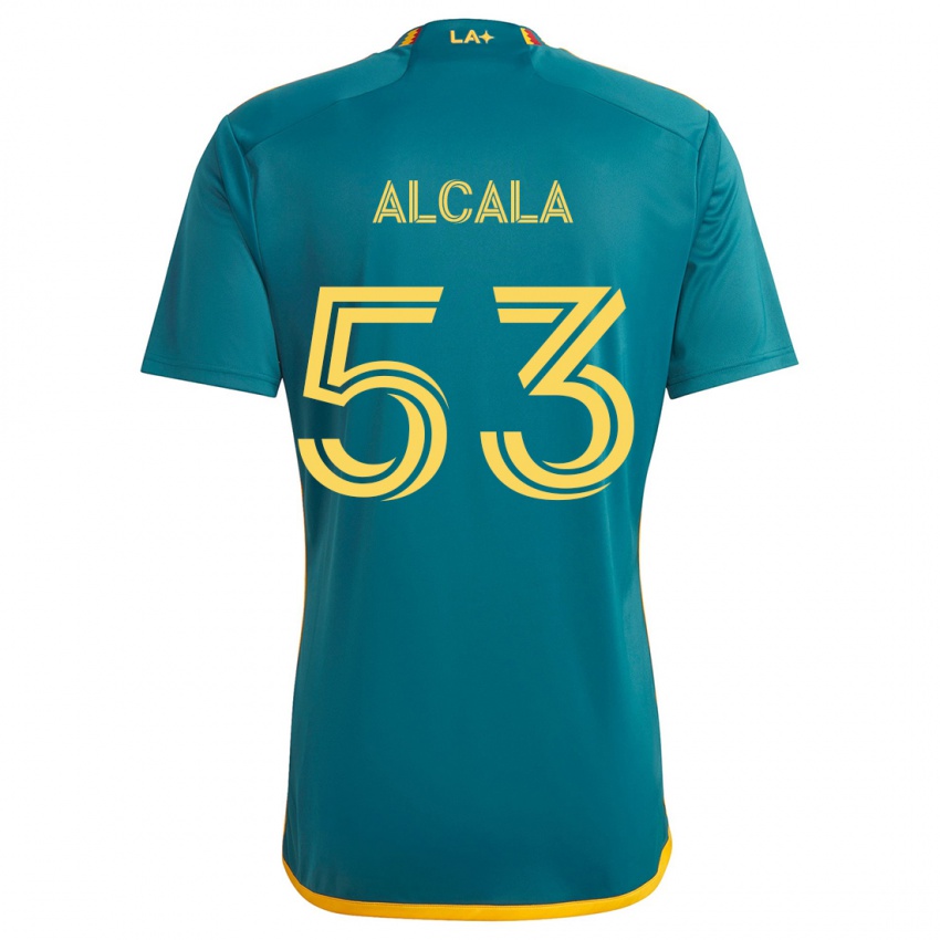 Niño Camiseta Álex Alcalá #53 Verde Amarillo 2ª Equipación 2024/25 La Camisa Perú