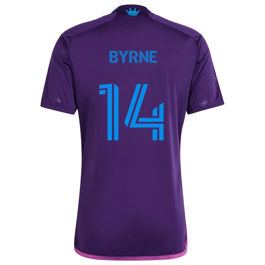 Niño Camiseta Nathan Byrne #14 Azul Morado 2ª Equipación 2024/25 La Camisa Perú