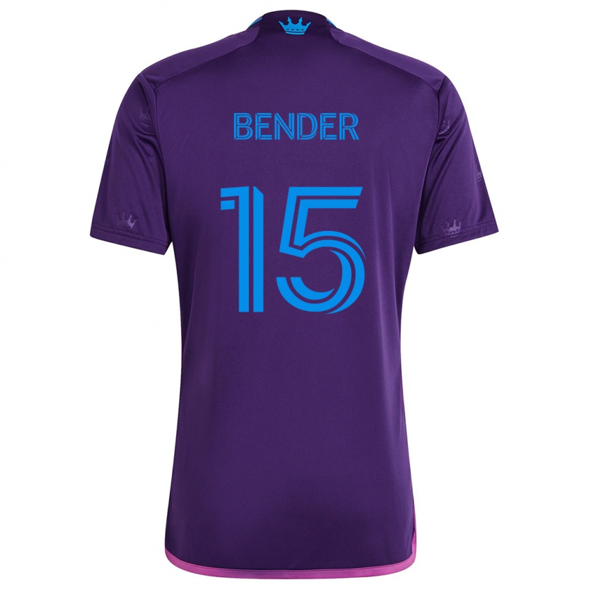 Niño Camiseta Ben Bender #15 Azul Morado 2ª Equipación 2024/25 La Camisa Perú