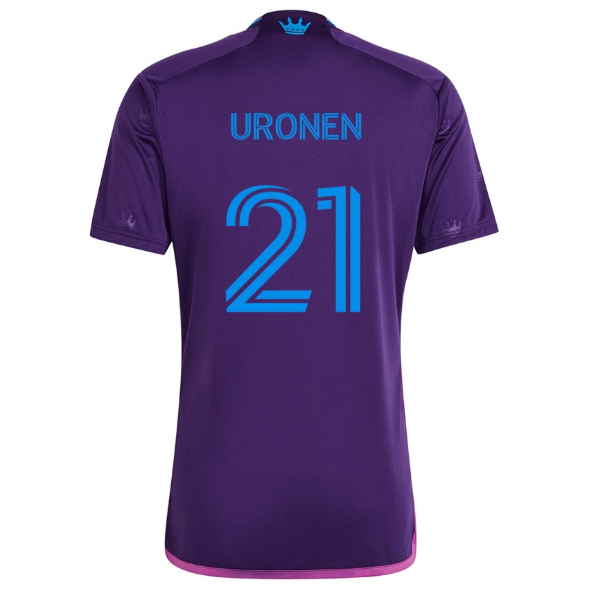 Niño Camiseta Jere Uronen #21 Azul Morado 2ª Equipación 2024/25 La Camisa Perú