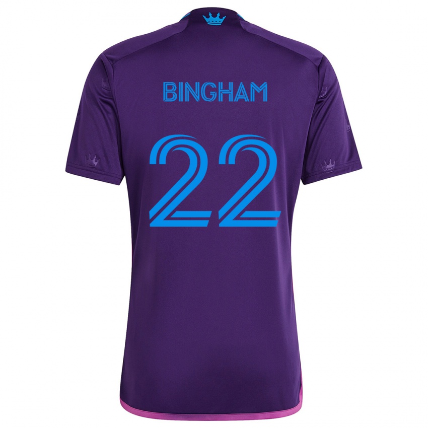 Niño Camiseta David Bingham #22 Azul Morado 2ª Equipación 2024/25 La Camisa Perú