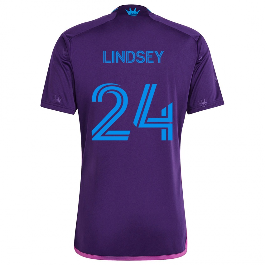 Niño Camiseta Jaylin Lindsey #24 Azul Morado 2ª Equipación 2024/25 La Camisa Perú