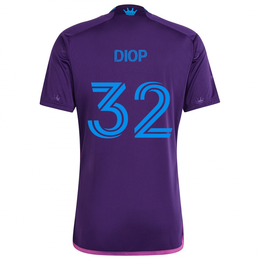 Niño Camiseta Hamady Diop #32 Azul Morado 2ª Equipación 2024/25 La Camisa Perú