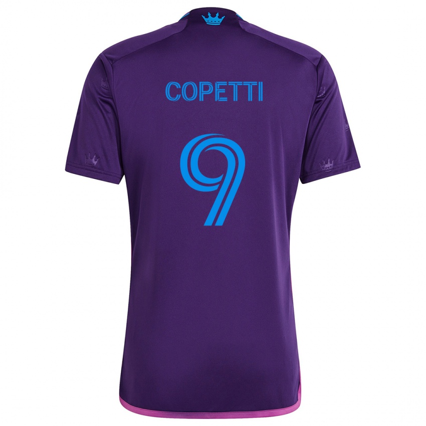 Niño Camiseta Enzo Copetti #9 Azul Morado 2ª Equipación 2024/25 La Camisa Perú