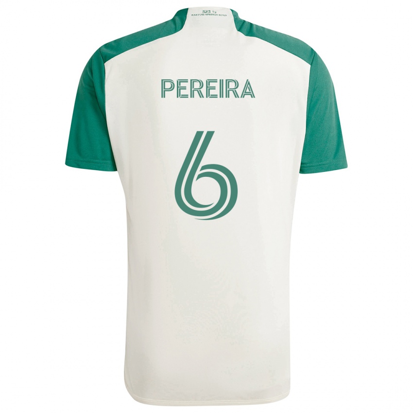 Niño Camiseta Daniel Pereira #6 Colores Tostados Verde 2ª Equipación 2024/25 La Camisa Perú