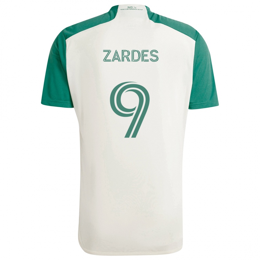 Niño Camiseta Gyasi Zardes #9 Colores Tostados Verde 2ª Equipación 2024/25 La Camisa Perú