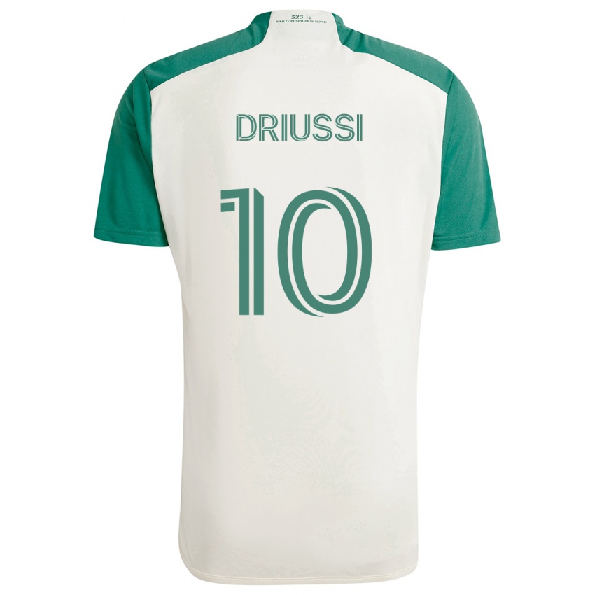 Niño Camiseta Sebastián Driussi #10 Colores Tostados Verde 2ª Equipación 2024/25 La Camisa Perú