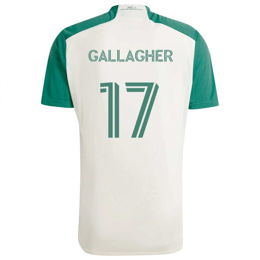 Niño Camiseta Jon Gallagher #17 Colores Tostados Verde 2ª Equipación 2024/25 La Camisa Perú