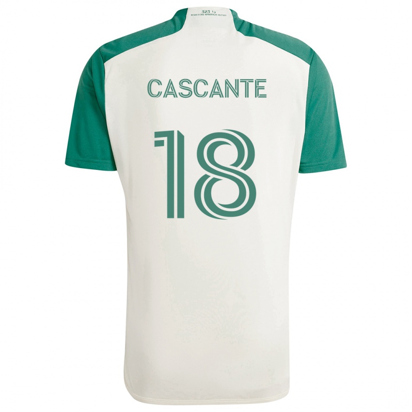 Niño Camiseta Julio Cascante #18 Colores Tostados Verde 2ª Equipación 2024/25 La Camisa Perú