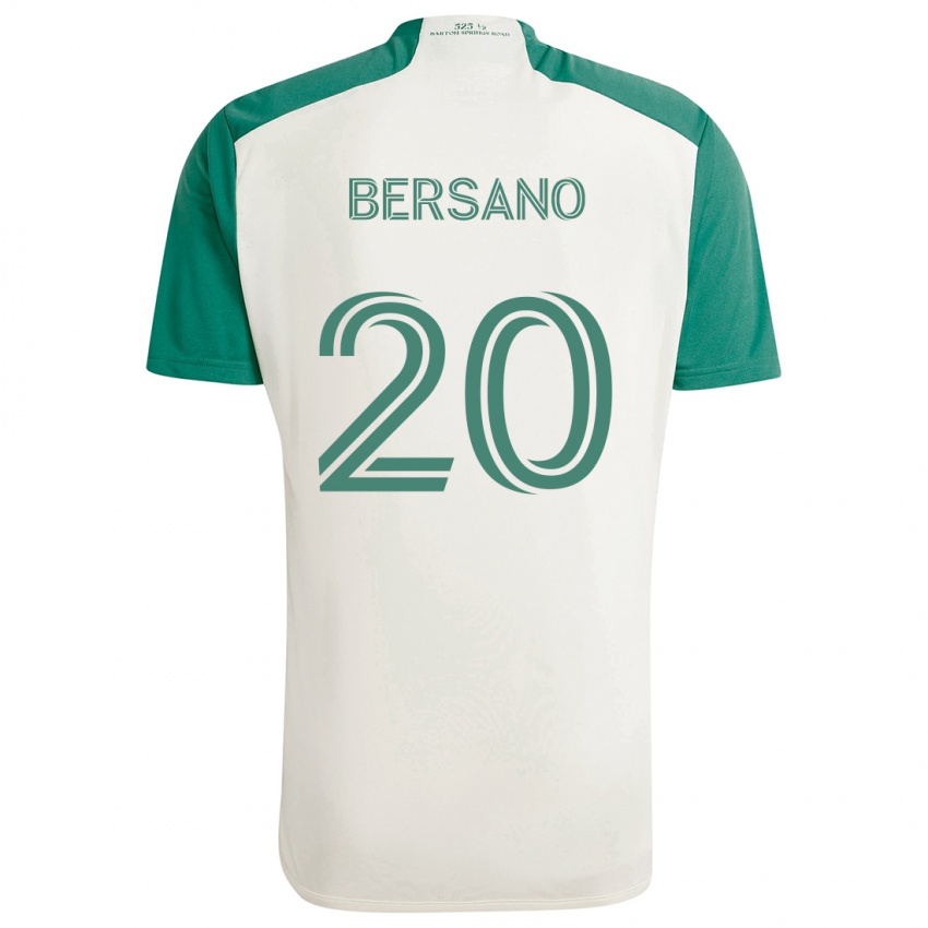 Niño Camiseta Matt Bersano #20 Colores Tostados Verde 2ª Equipación 2024/25 La Camisa Perú