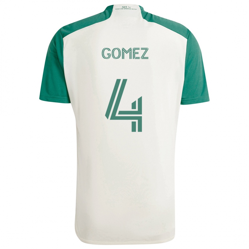 Niño Camiseta Antonio Gomez #4 Colores Tostados Verde 2ª Equipación 2024/25 La Camisa Perú