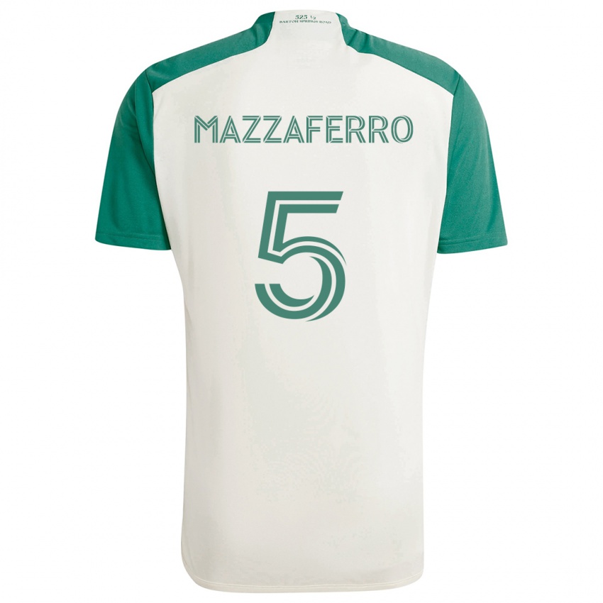 Niño Camiseta Salvatore Mazzaferro #5 Colores Tostados Verde 2ª Equipación 2024/25 La Camisa Perú