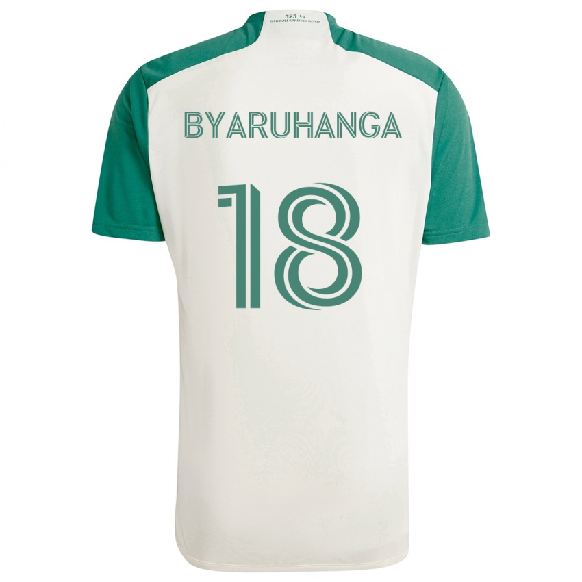 Niño Camiseta Bobosi Byaruhanga #18 Colores Tostados Verde 2ª Equipación 2024/25 La Camisa Perú