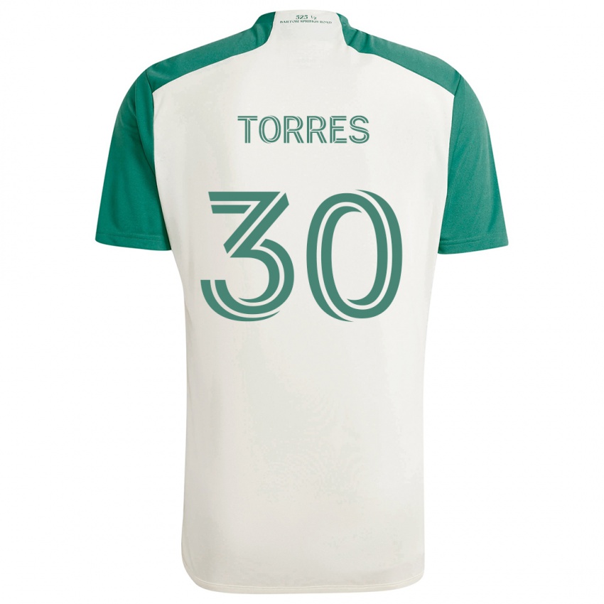 Niño Camiseta Ervin Torres #30 Colores Tostados Verde 2ª Equipación 2024/25 La Camisa Perú