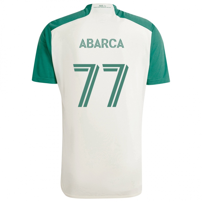 Niño Camiseta Diego Abarca #77 Colores Tostados Verde 2ª Equipación 2024/25 La Camisa Perú