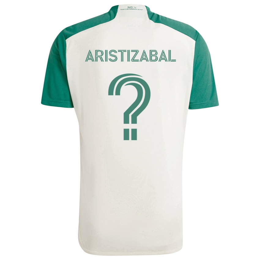 Niño Camiseta Nicolas Aristizabal #0 Colores Tostados Verde 2ª Equipación 2024/25 La Camisa Perú