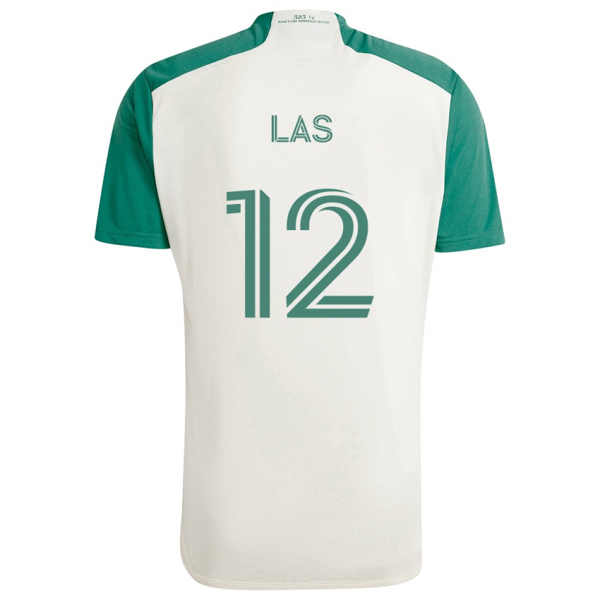 Niño Camiseta Damian Las #12 Colores Tostados Verde 2ª Equipación 2024/25 La Camisa Perú