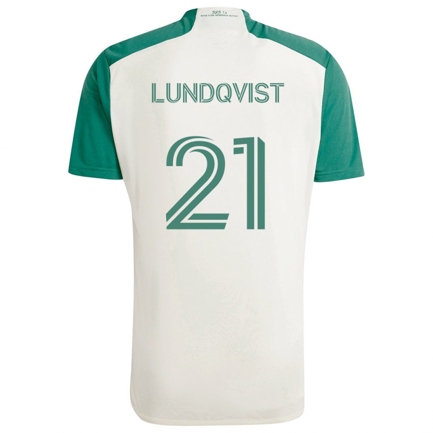 Niño Camiseta Adam Lundqvist #21 Colores Tostados Verde 2ª Equipación 2024/25 La Camisa Perú