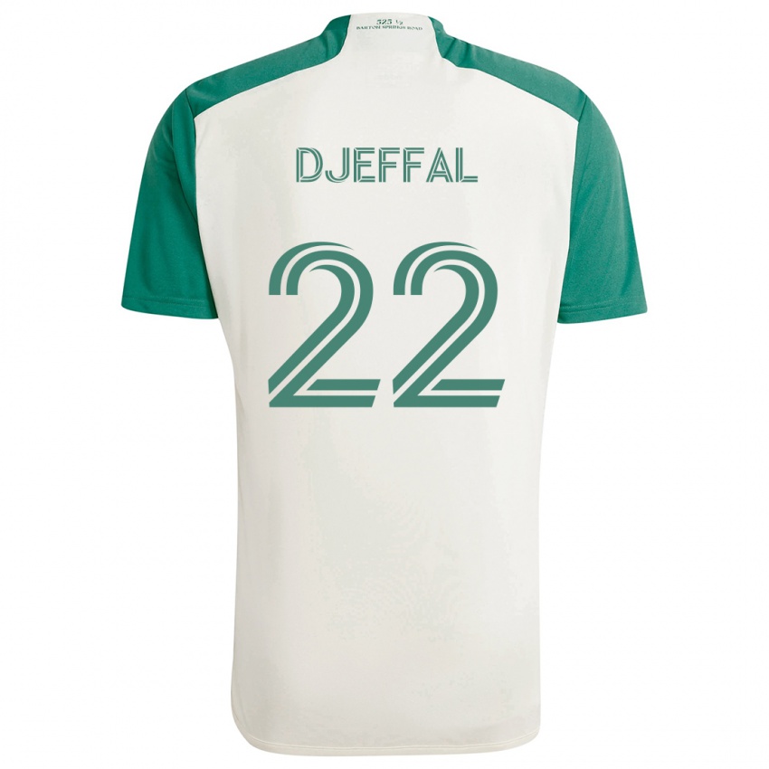 Niño Camiseta Sofiane Djeffal #22 Colores Tostados Verde 2ª Equipación 2024/25 La Camisa Perú