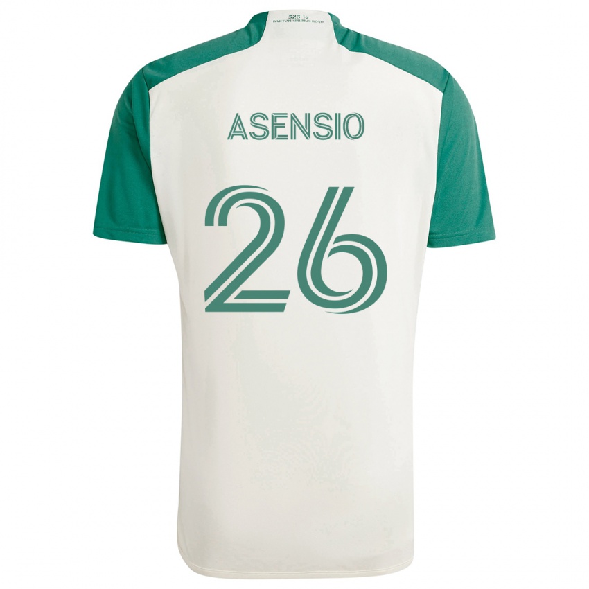 Niño Camiseta Charlie Asensio #26 Colores Tostados Verde 2ª Equipación 2024/25 La Camisa Perú