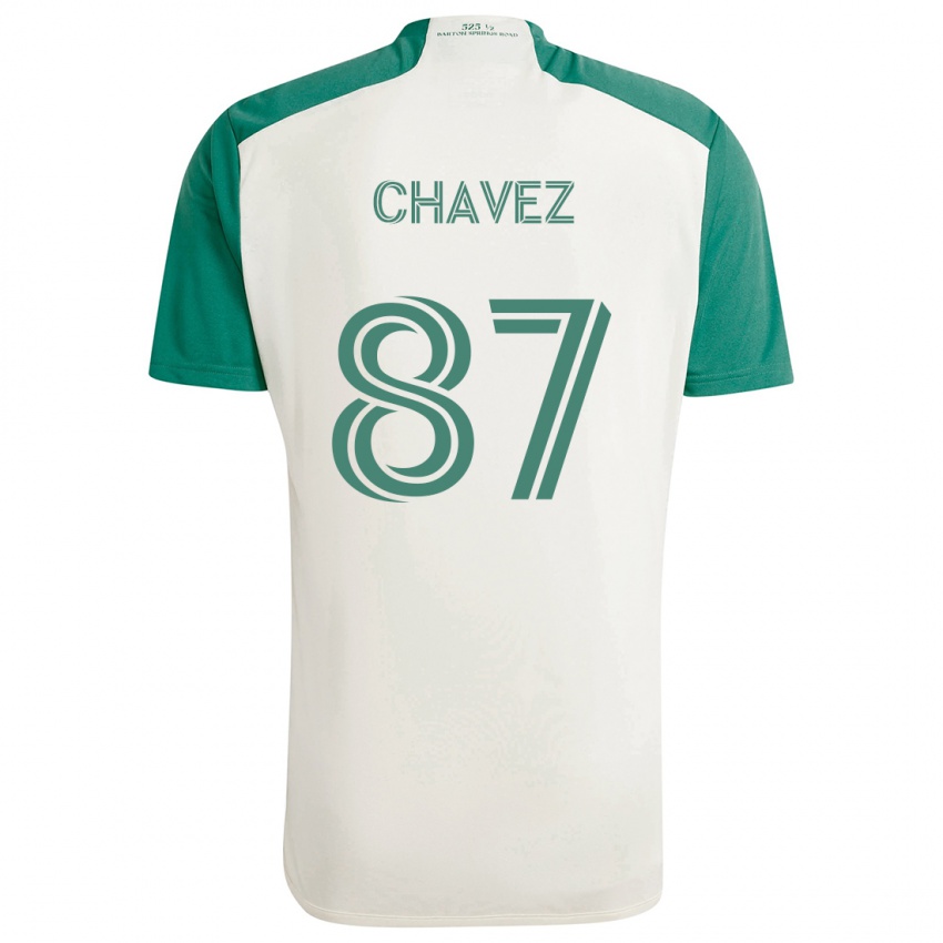 Niño Camiseta Alfonso Ocampo-Chávez #87 Colores Tostados Verde 2ª Equipación 2024/25 La Camisa Perú