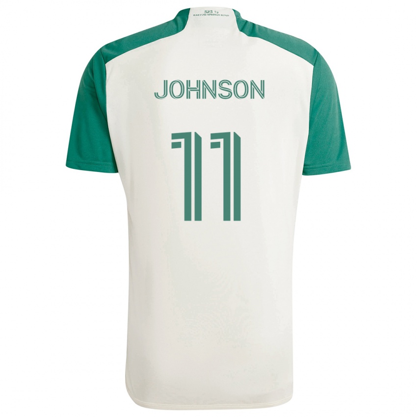 Niño Camiseta Emmanuel Johnson #11 Colores Tostados Verde 2ª Equipación 2024/25 La Camisa Perú