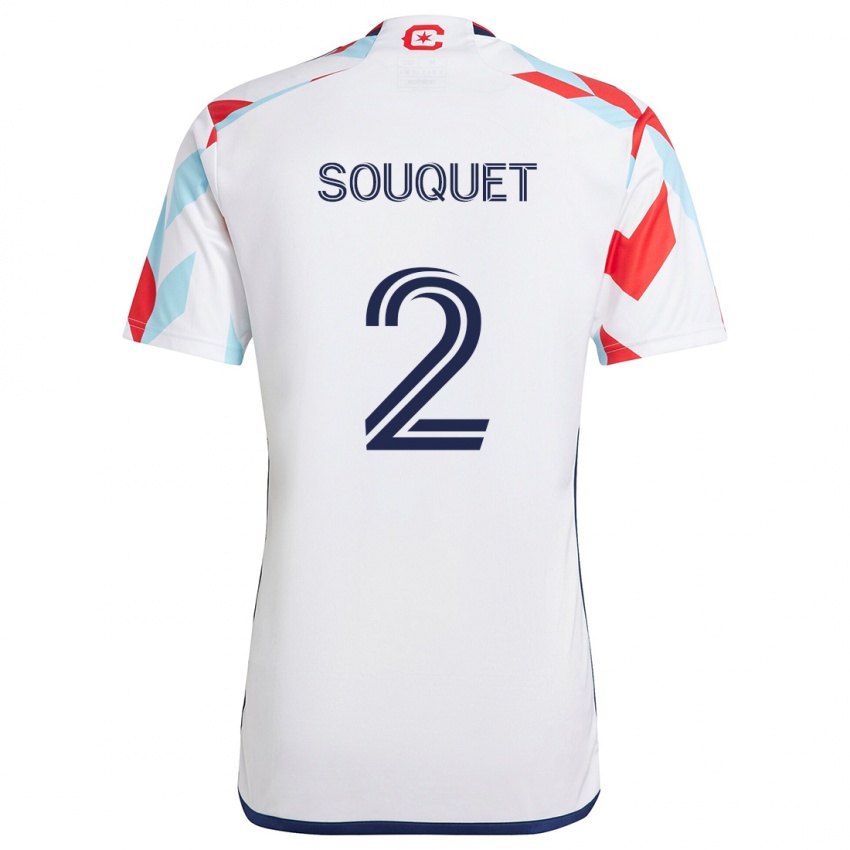 Niño Camiseta Arnaud Souquet #2 Blanco Rojo Azul 2ª Equipación 2024/25 La Camisa Perú