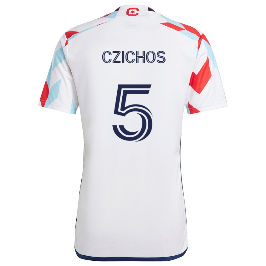 Niño Camiseta Rafael Czichos #5 Blanco Rojo Azul 2ª Equipación 2024/25 La Camisa Perú