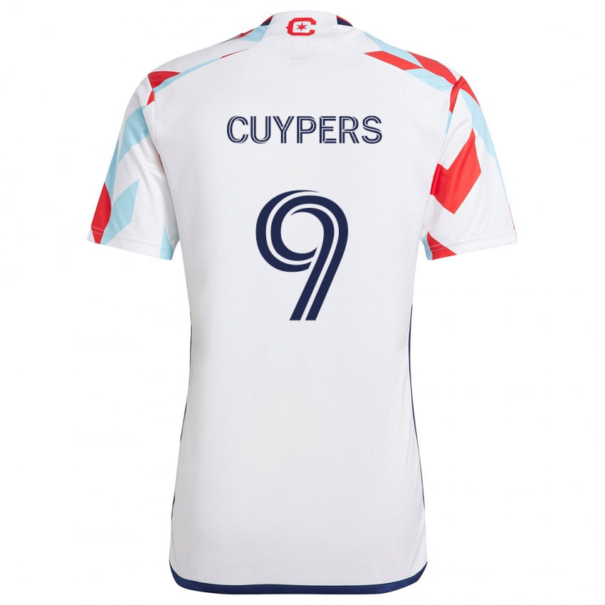 Niño Camiseta Hugo Cuypers #9 Blanco Rojo Azul 2ª Equipación 2024/25 La Camisa Perú