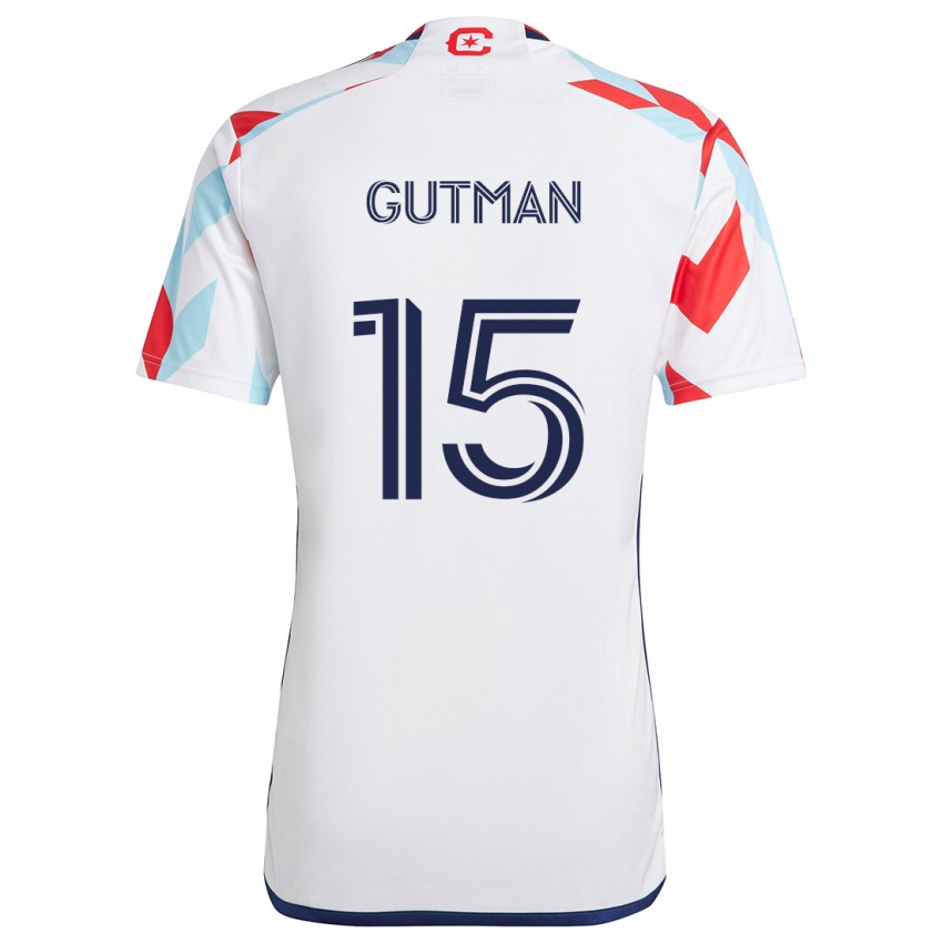 Niño Camiseta Andrew Gutman #15 Blanco Rojo Azul 2ª Equipación 2024/25 La Camisa Perú