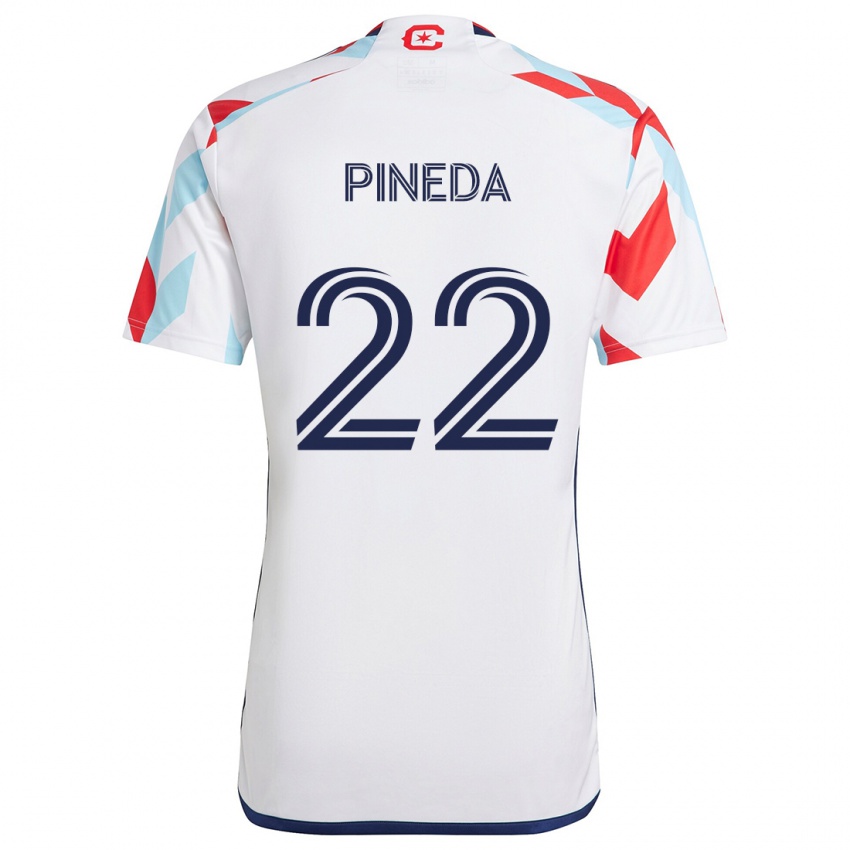 Niño Camiseta Mauricio Pineda #22 Blanco Rojo Azul 2ª Equipación 2024/25 La Camisa Perú