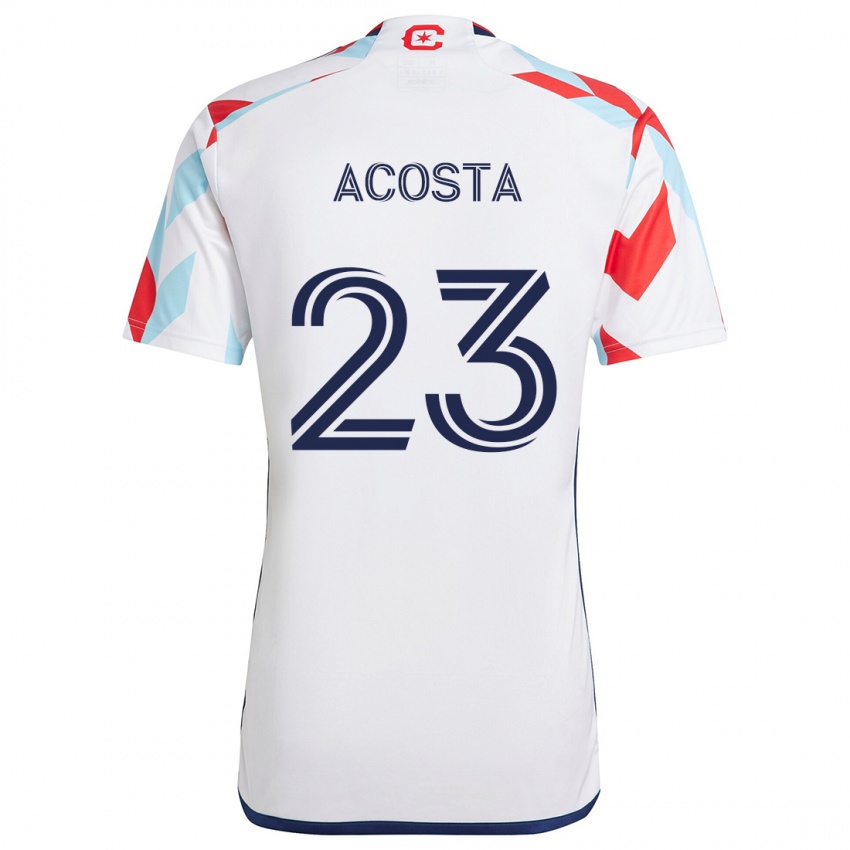 Niño Camiseta Kellyn Acosta #23 Blanco Rojo Azul 2ª Equipación 2024/25 La Camisa Perú