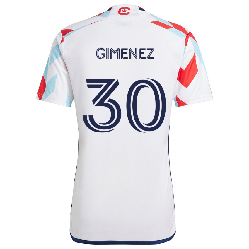 Niño Camiseta Gastón Giménez #30 Blanco Rojo Azul 2ª Equipación 2024/25 La Camisa Perú