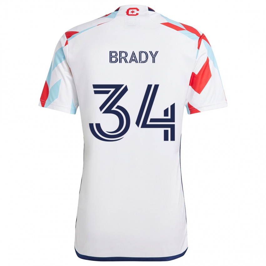 Niño Camiseta Chris Brady #34 Blanco Rojo Azul 2ª Equipación 2024/25 La Camisa Perú