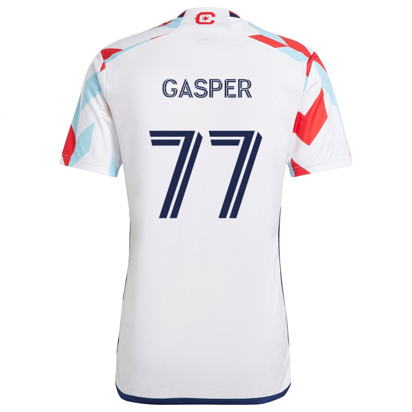 Niño Camiseta Chase Gasper #77 Blanco Rojo Azul 2ª Equipación 2024/25 La Camisa Perú