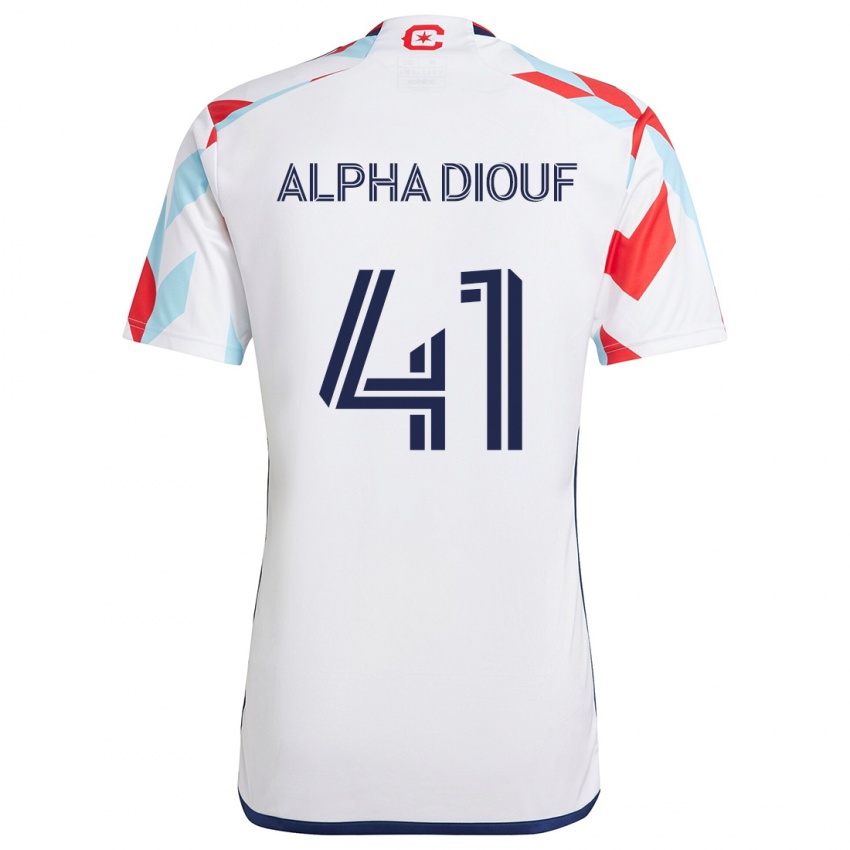 Niño Camiseta Jean Alpha Diouf #41 Blanco Rojo Azul 2ª Equipación 2024/25 La Camisa Perú