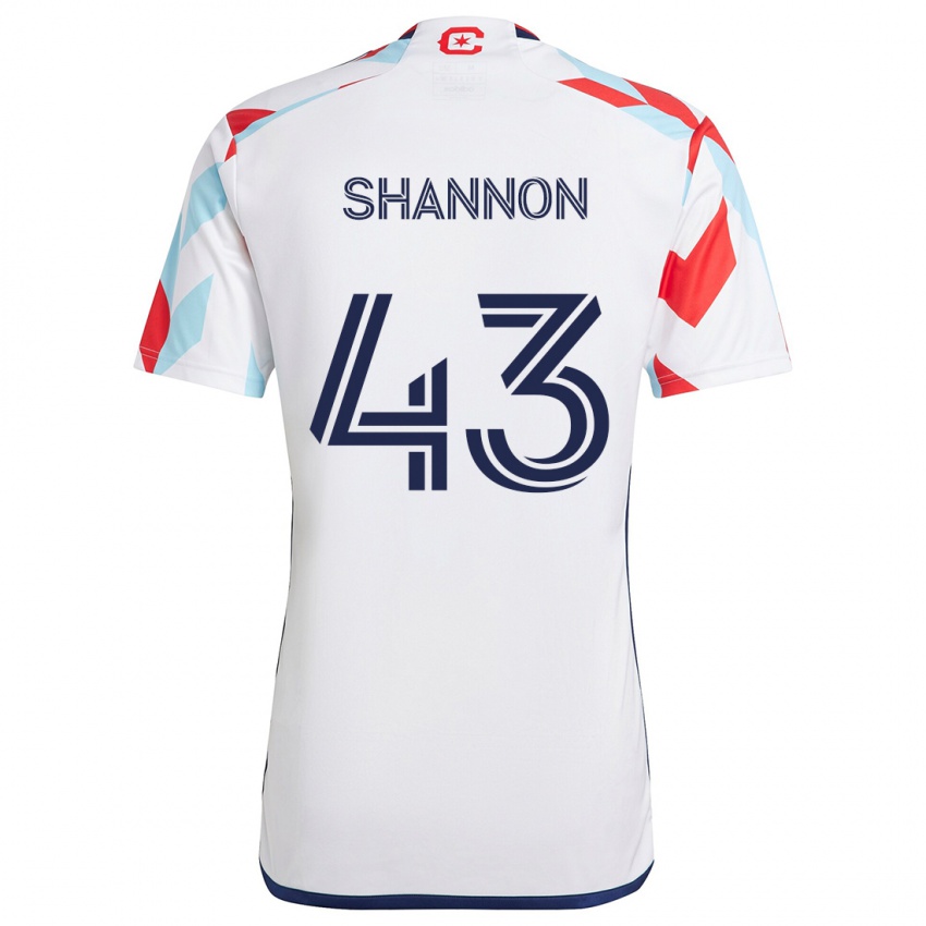 Niño Camiseta Jaylen Shannon #43 Blanco Rojo Azul 2ª Equipación 2024/25 La Camisa Perú