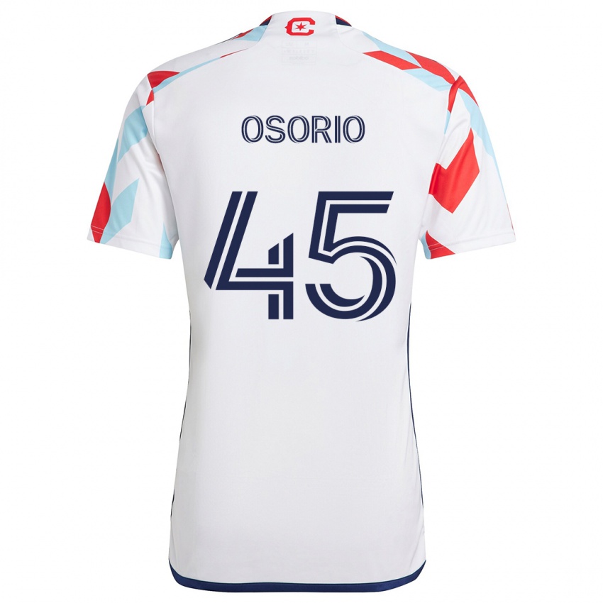 Niño Camiseta Harold Osorio #45 Blanco Rojo Azul 2ª Equipación 2024/25 La Camisa Perú