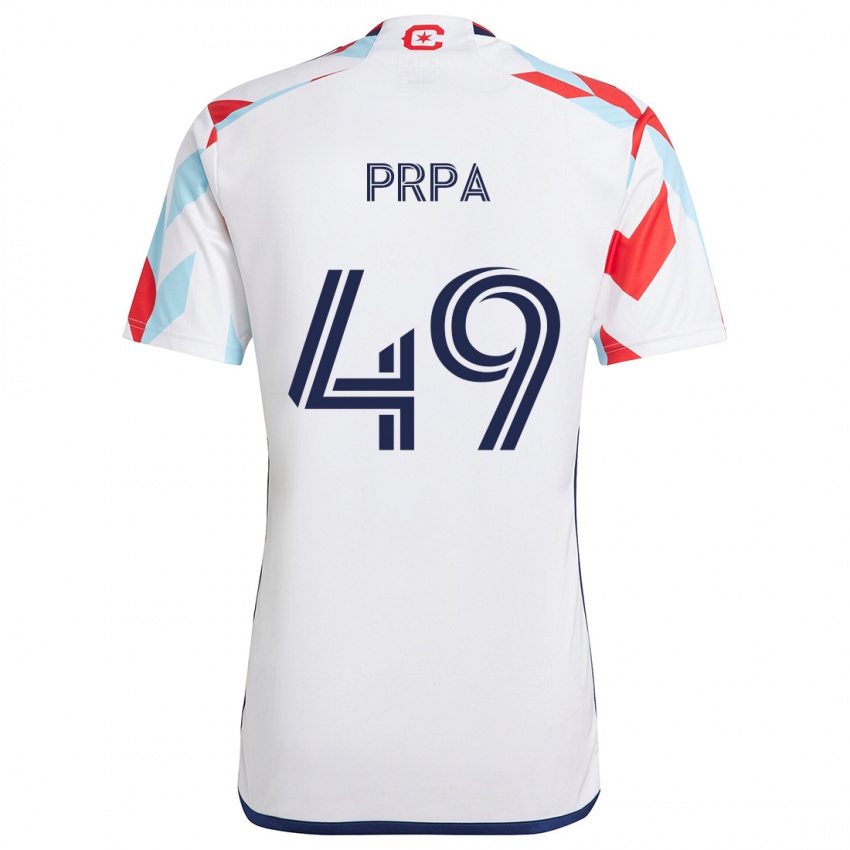 Niño Camiseta Luka Prpa #49 Blanco Rojo Azul 2ª Equipación 2024/25 La Camisa Perú